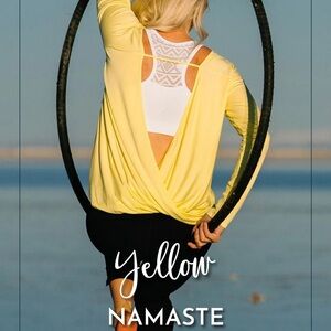 Yellow Zyia Open-Back Namaste Long Sleeve Top